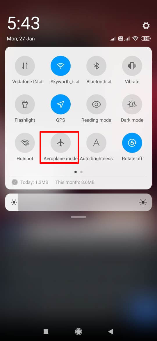 Turn On and Off Airplane Mode
