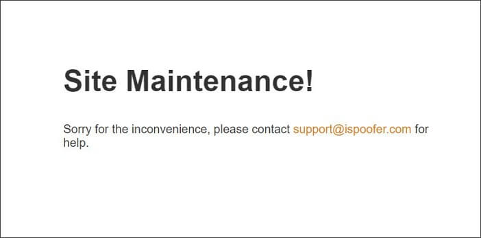 iSpoofer website maintenance