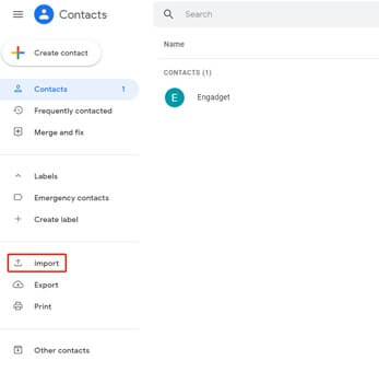 上傳csv檔案至導入聯繫人到gmail