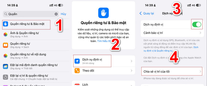 Dịch vụ định vị và chia sẻ vị trí của tôi