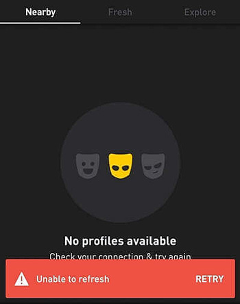 grindr không làm mới