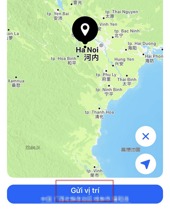 gửi vị trí qua cách thả ghim