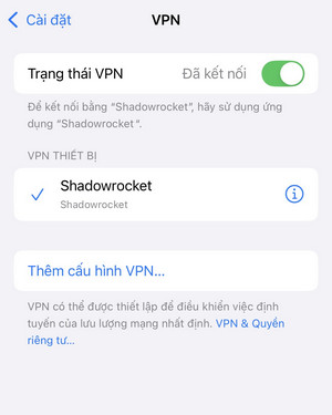Nhấp vào “Chung” và sau đó nhấp vào “VPN”.