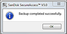 sao lưu sandisk safeaccess thành công