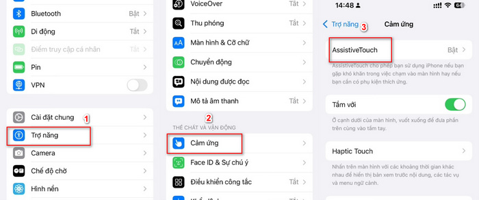 kích hoạt hỗ trợ cảm ứng trên iPad