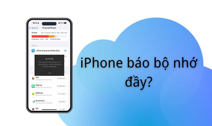 iPhone hoạt động không bình thường do bộ nhớ đầy