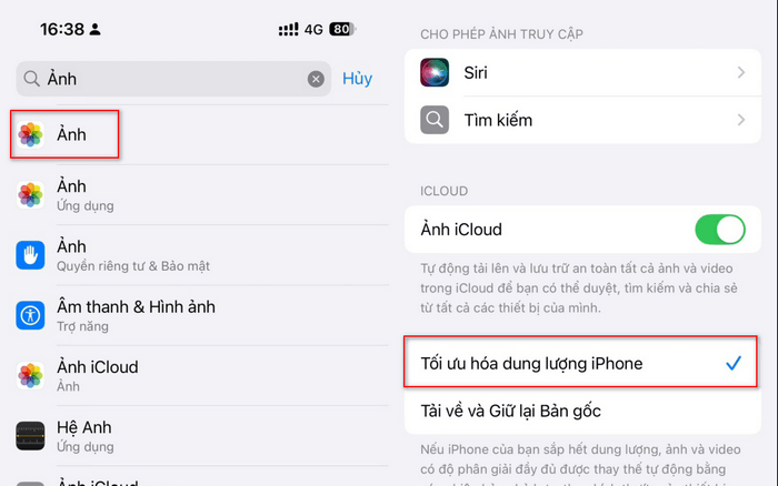 Tối ưu hóa dung lượng iPhone