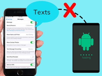 tại sao iphone của tôi không gửi được tin nhắn văn bản đến android