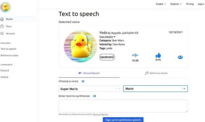 giọng nói mario ai uberduck