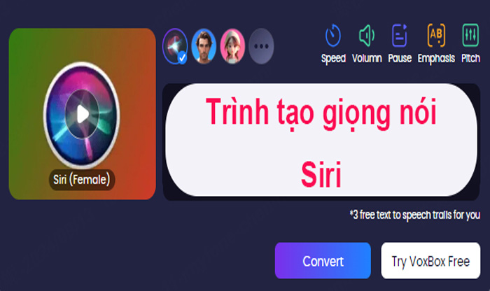 chuyển văn bản thành giọng nói của siri