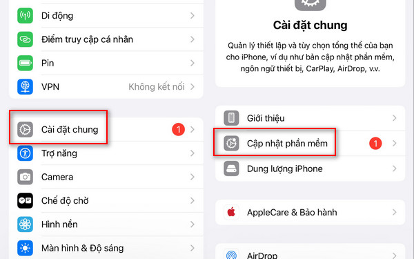 cập nhật phần mềm