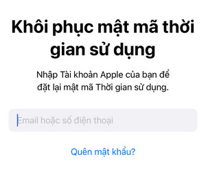 đặt lại mật khẩu thời gian sử dụng thiết bị trên iPhone