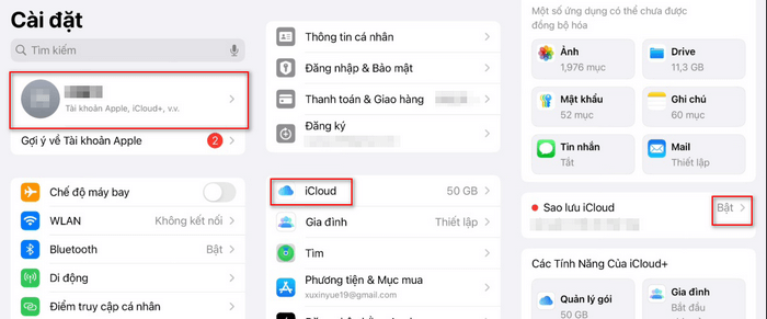 Sao lưu trước khi đăng xuất Apple ID
