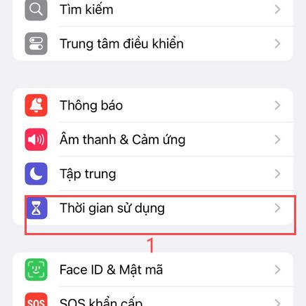nhấp vào thời gian sử dụng