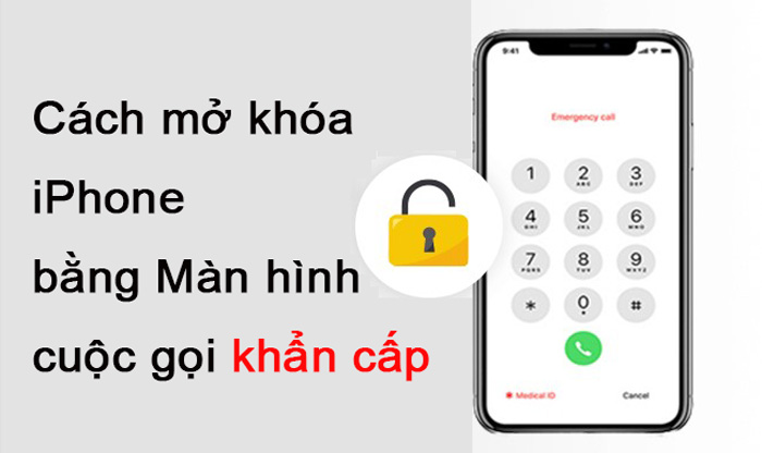 mở khóa iphone bằng màn hình cuộc gọi khẩn cấp