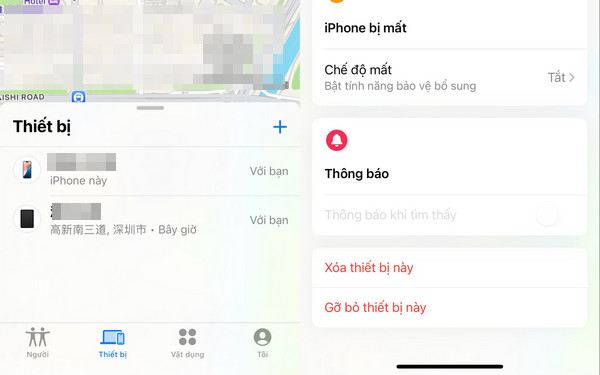 Xóa thiết bị