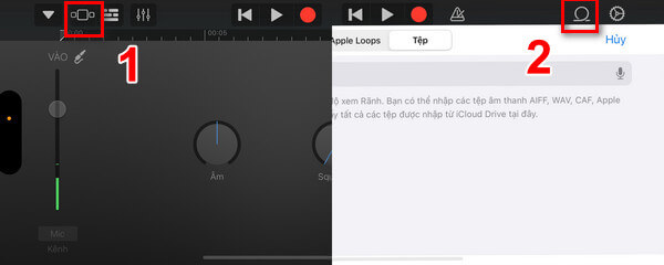 Tải file lên Garageband