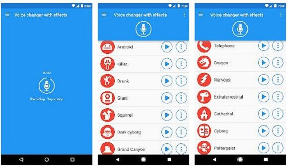 Voice Changer with Effects giao diện