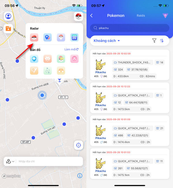 Tìm kiếm Pokemon
