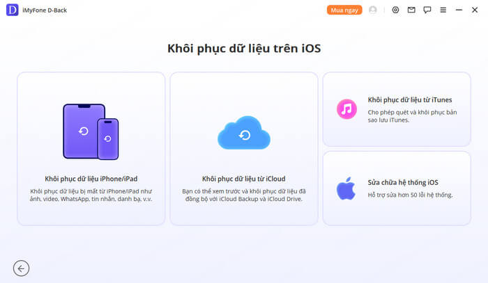 chọn phương thức khôi phục dữ liệu
