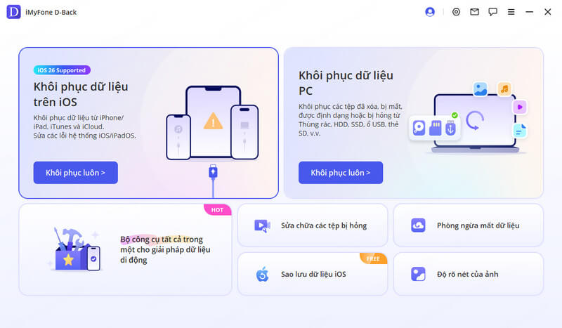 Vào Khôi phục dữ liệu trên iOS