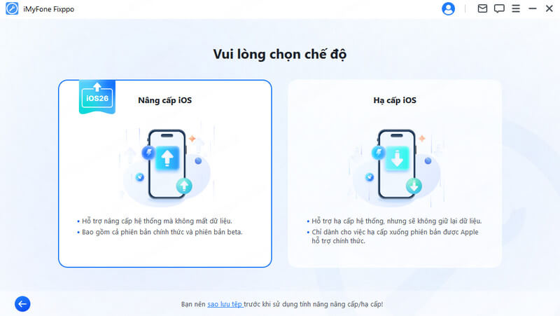 Chọn Nâng cấp iOS