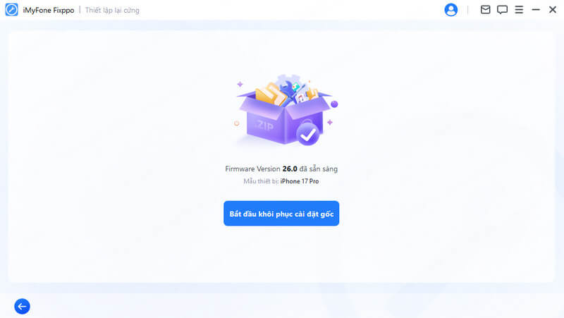 Bắt đầu thiết lập lại cứng