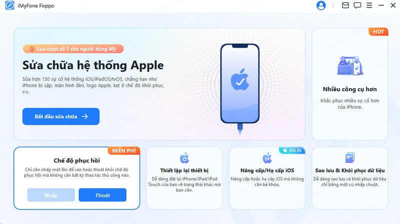 Fixppo nhấp vào thoát chế độ khôi phục