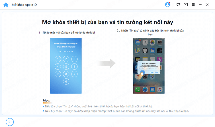 mở khóa và tin cậy