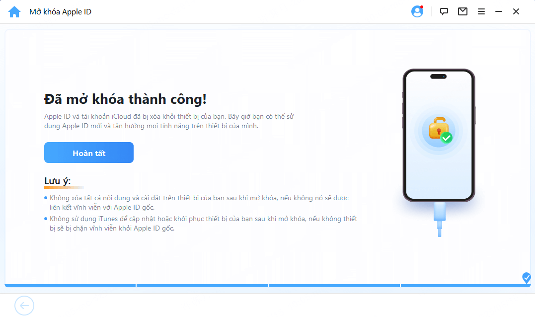 ID Apple đã được mở khóa